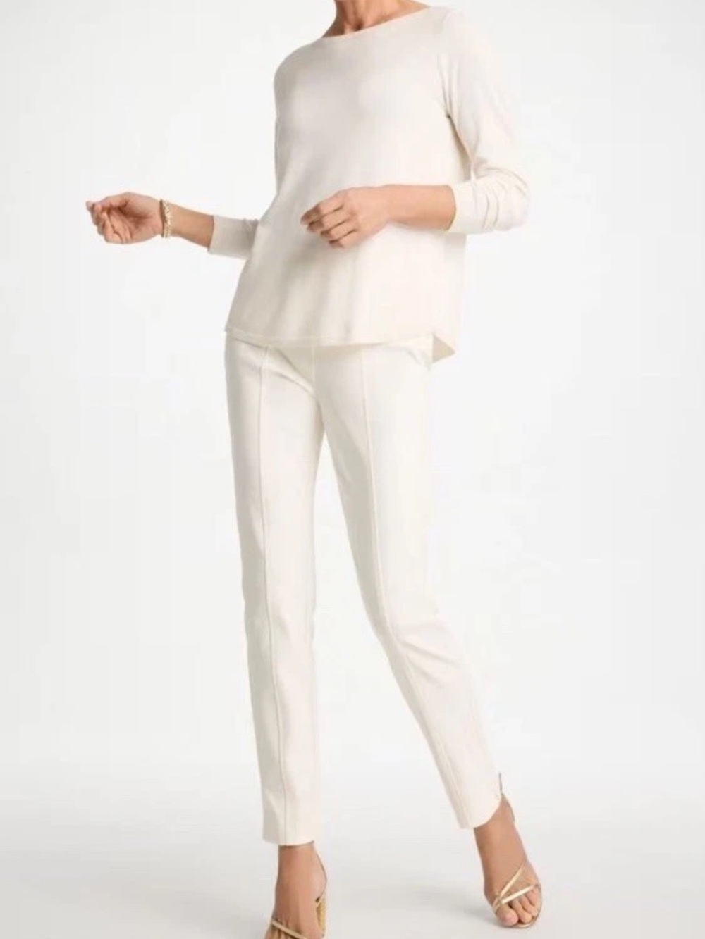Chico’s Juliet Bi-Stretch Slim Ankle Pants Size 0/4/Small Ecru Pull On